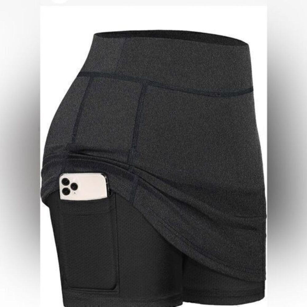 BLEVONH  Inner Shorts Elastic Sports Golf Tennis Skort with Pockets Size Large‎